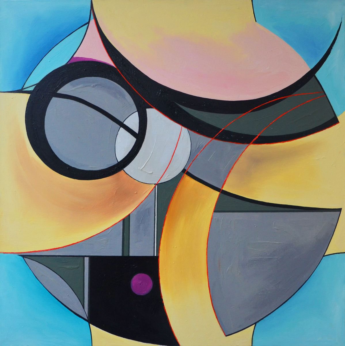 Abstract Oil Painting By Zhanna Kondratenko, 28 X 28", ? Infinity. Composition 11, Original Artwork