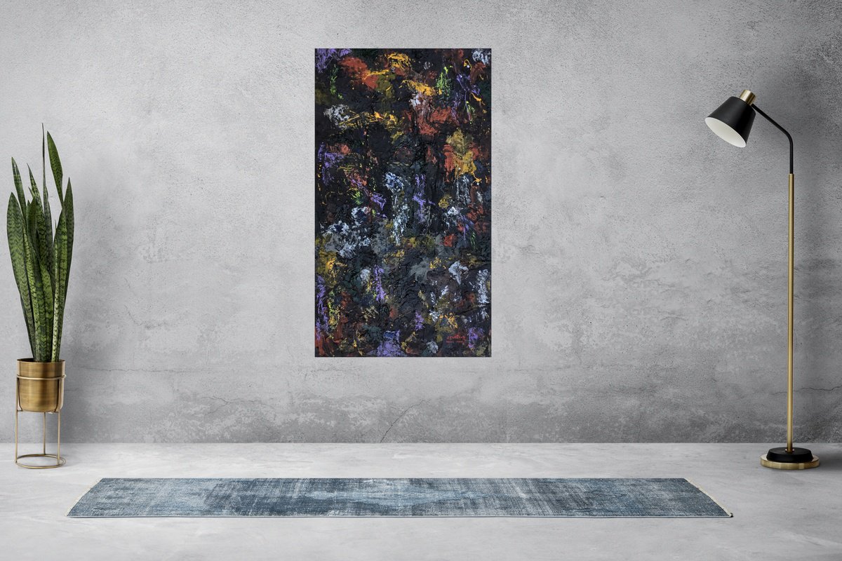 Abstract Painting By Jg Wilson, 28 X 48, Irrational Side, Original Artwork
