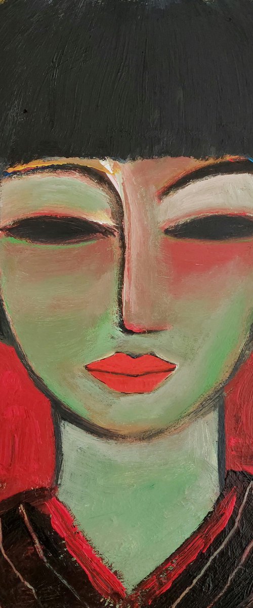 Black eyes, red lips by Nelly van Nieuwenhuijzen