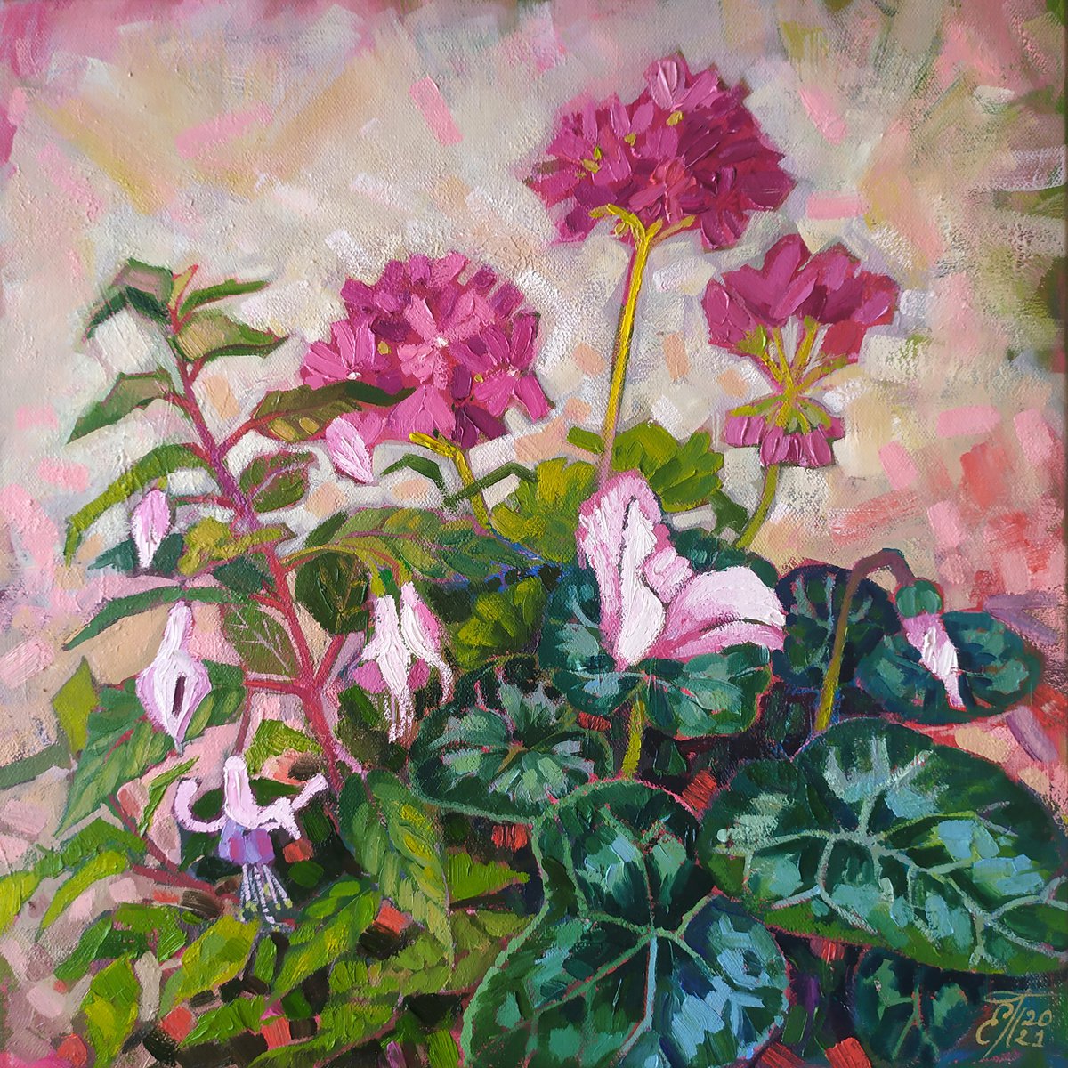 Pink-green Composition by Ekaterina Prisich