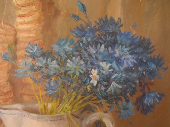 Still life with cornflowers