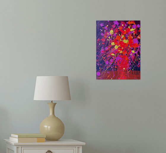 Red Flowers Abstract painting