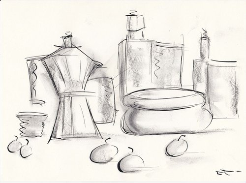 Still life sketching by Lionel Le Jeune