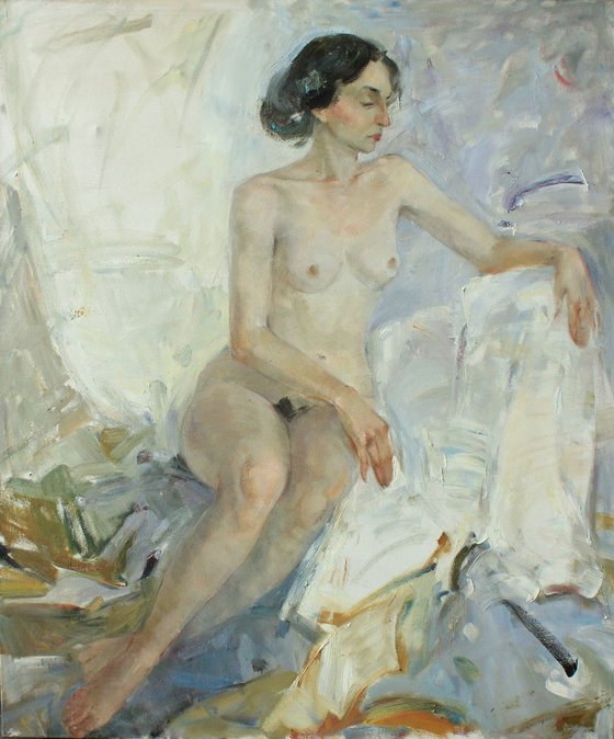 On a white