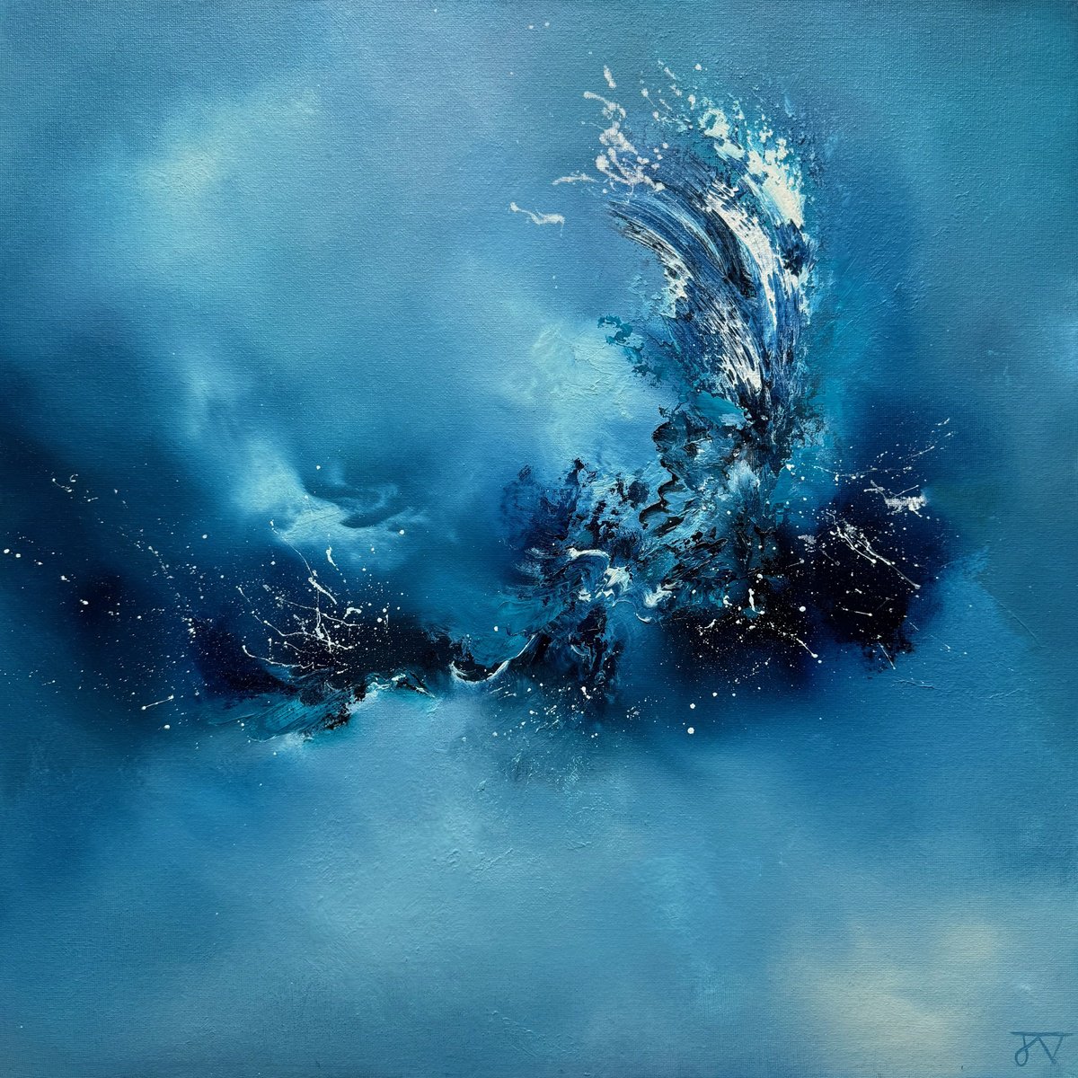 Abstract Oil Painting By Jaimie Volkaerts, 20 X 20, Surge, Original Artwork