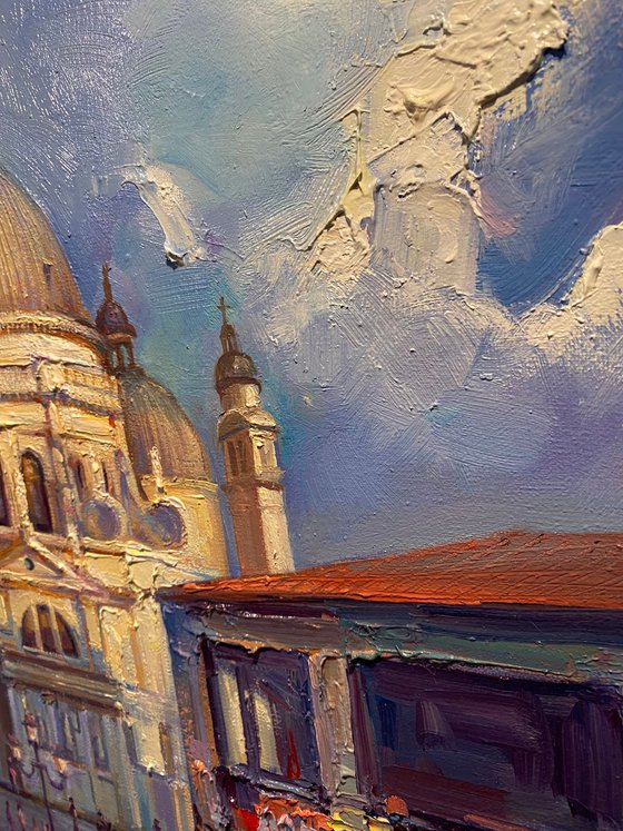 “Venice in Blue Hues” original oil painting