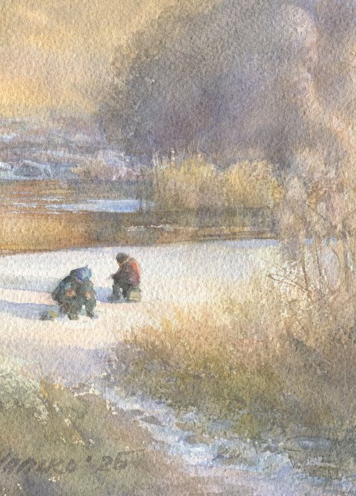 Winter Fishing by Olha Malko