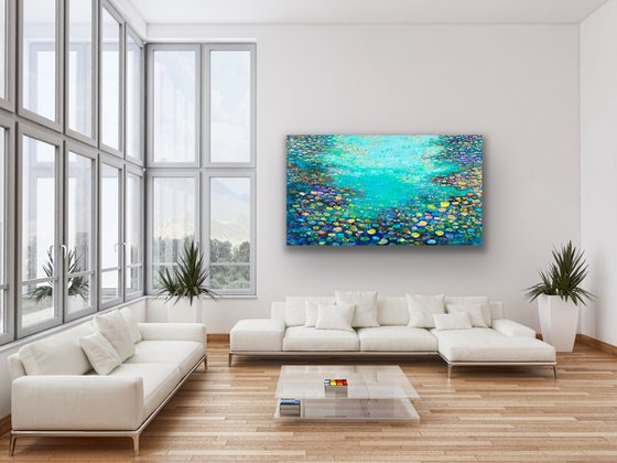 Blue Waterlily Pond (2) - XXL