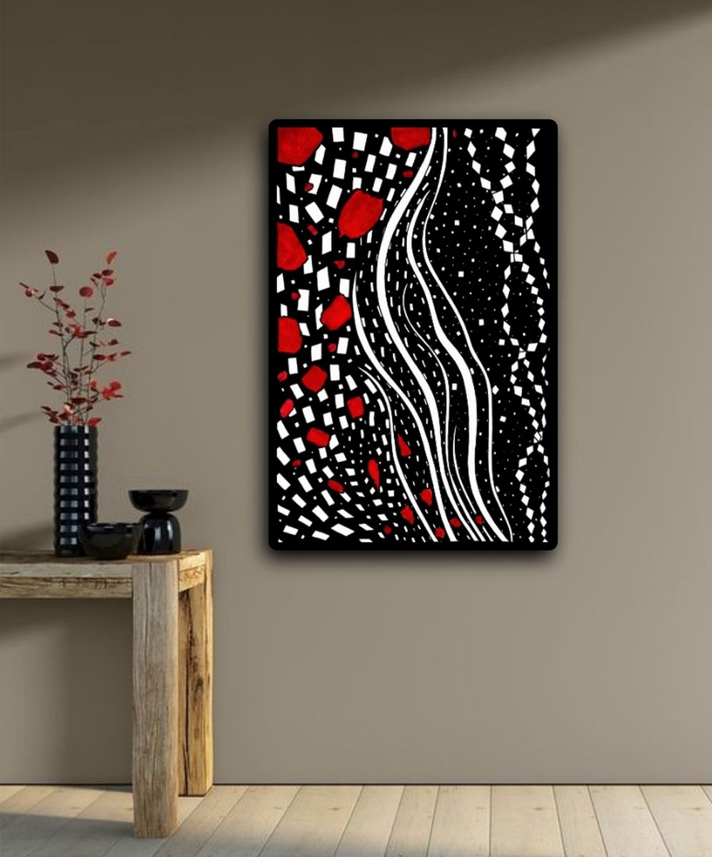 Abstract Painting By Riccardo Ticco Capparella, 39 X 59", Silver Rocket (100X150X0,1 Cm), Original Artwork