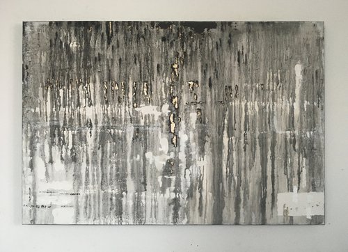 Blind rain. Painting in shades of gray. by CM