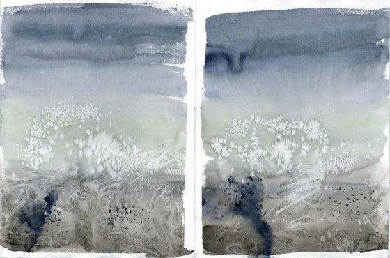 Set of 2 Abstract Landscapes
