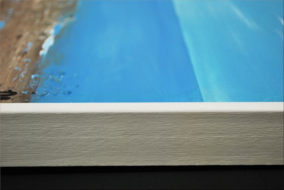 At the Shore - Abstract- Painting- Acrylic Canvas Art - Wall Art - Framed Art - Blue Art - Modern Art