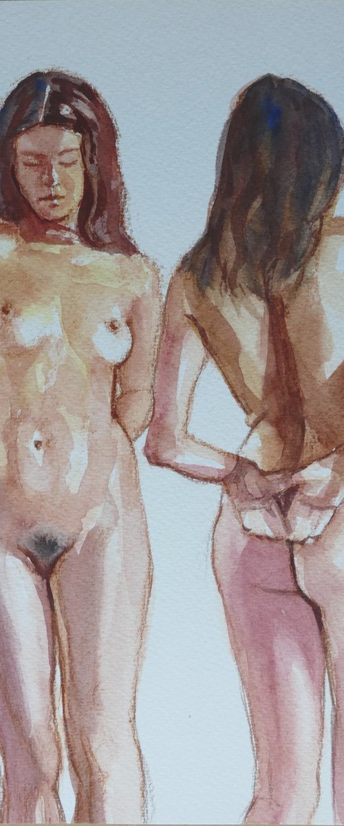 Female nude front/back study by Rory O’Neill