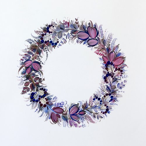 Wreath 50x50 cm /  19.68 x 19.68 inch by Yuliia Dunaieva