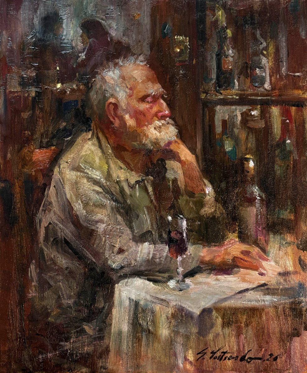 Expressive Oil Painting , Alone, Not Lonely By Sergei Yatsenko, 19 X 23, Artwork For Sale On Artfinder