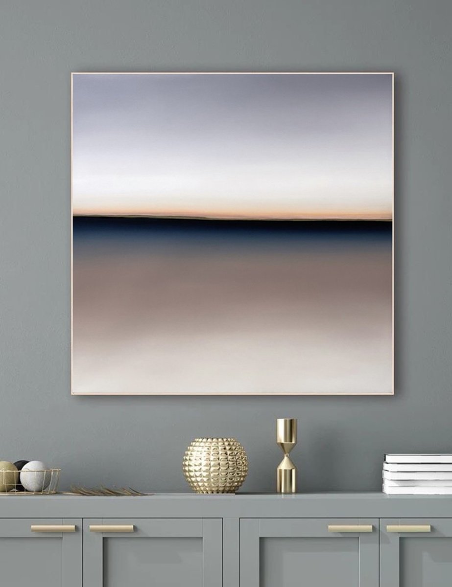 Surrealistic Landscape Oil Painting By Larissa Uvarova, 31 X 31", Deep Inside 90, Warm Sunset, Original Artwork