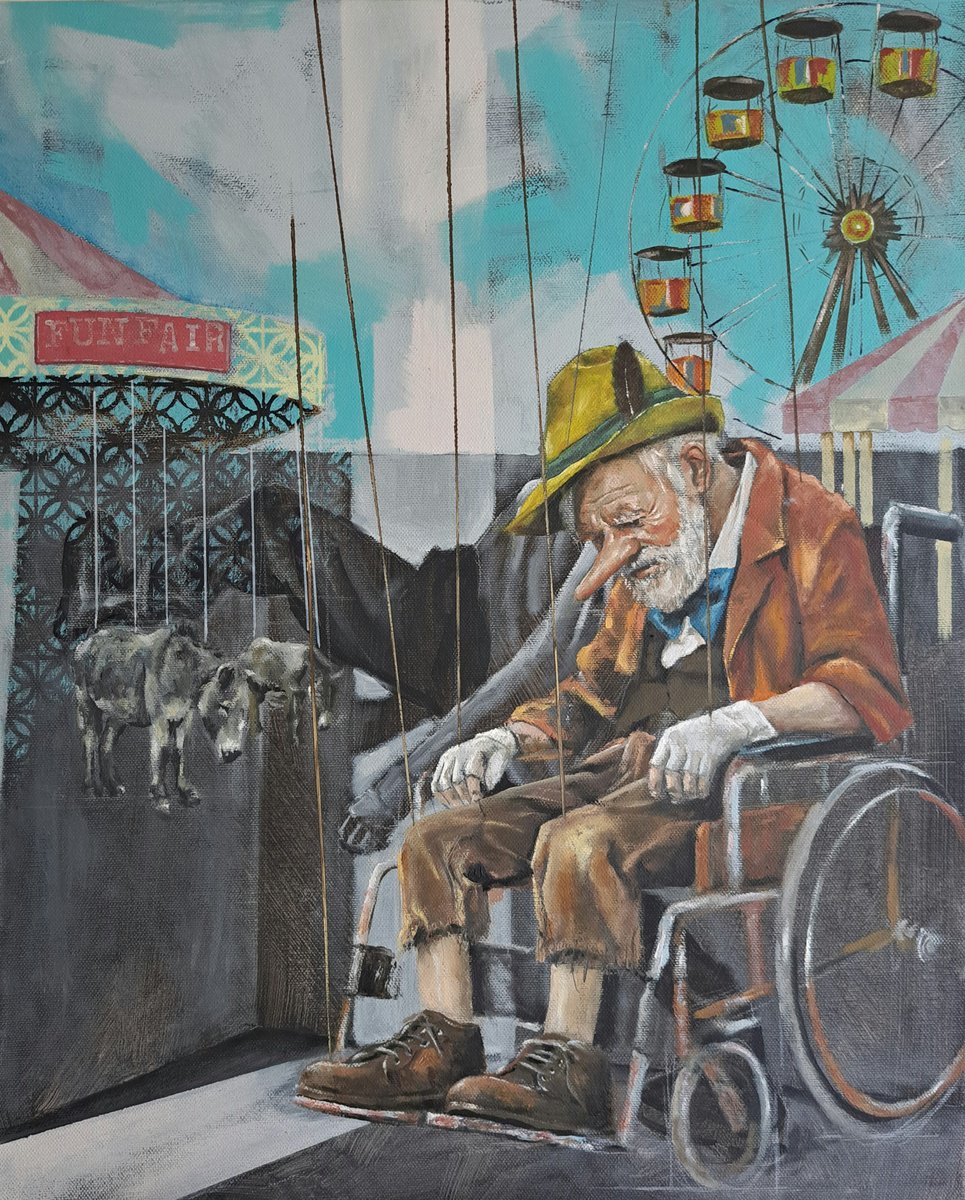 Surrealistic Painting , Pinnochiold By Lee Jenkinson, 18 X 22, Artwork For Sale On Artfinder