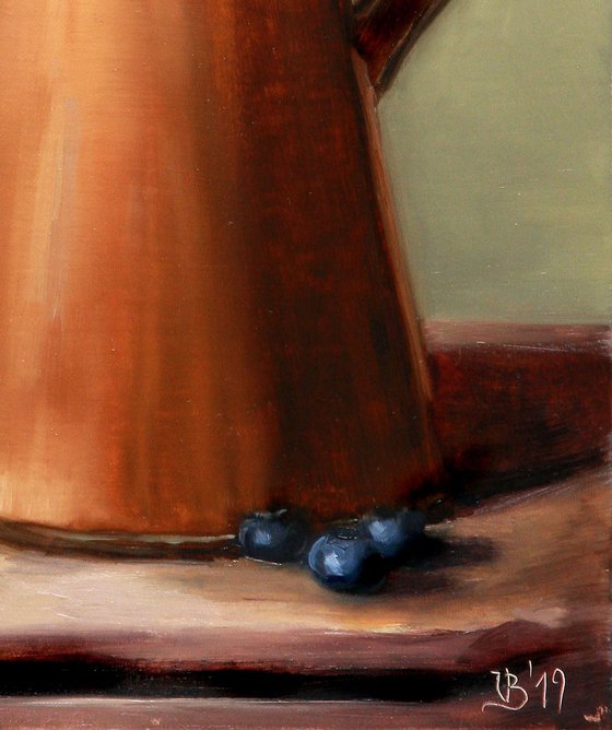 Copper Jug and Blueberries
