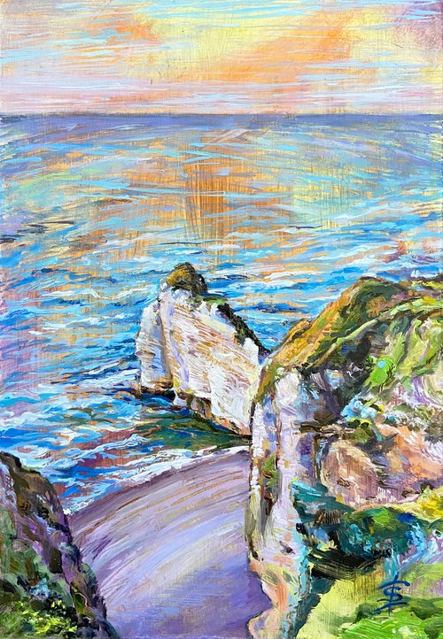 White chalk cliffs of Seine-Maritime by Elvira Sesenina