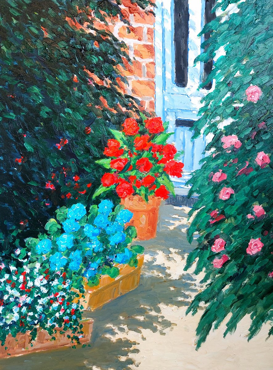 Botanical Oil Painting By Colin Ross Jack, 20 X 26, Garden Flowers, Original Artwork