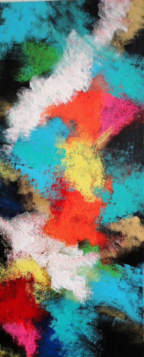  Abstract - Color Fight By Amita Dand, 10 X 24, Artwork For Sale On Artfinder