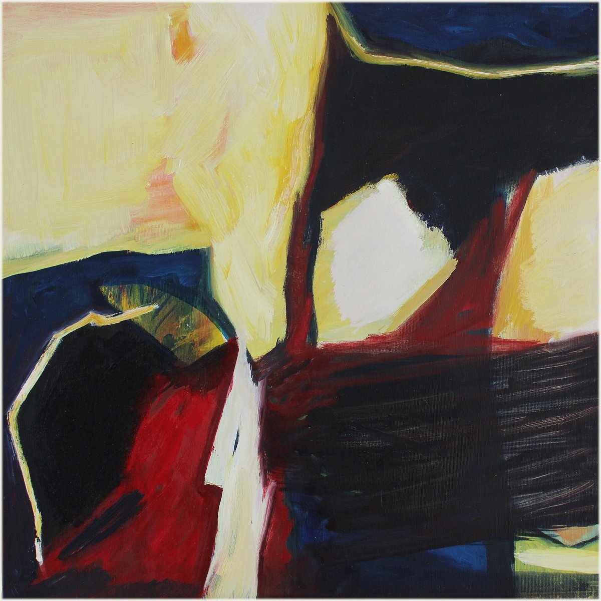 Expressive Abstract Oil Painting By Victorine Follana, 20 X 20", L