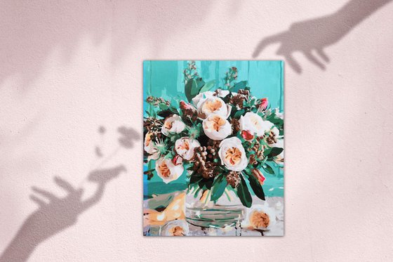 White flowers in vase