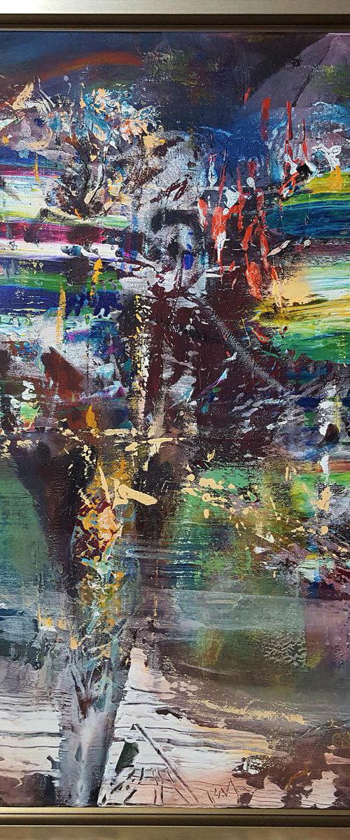 GESTURAL SPONTANEOUS STILL LIFE FLOWERS OF ETERNITY MELANCHOLIA ONEIRIC ART O KLOSKA by Kloska Ovidiu