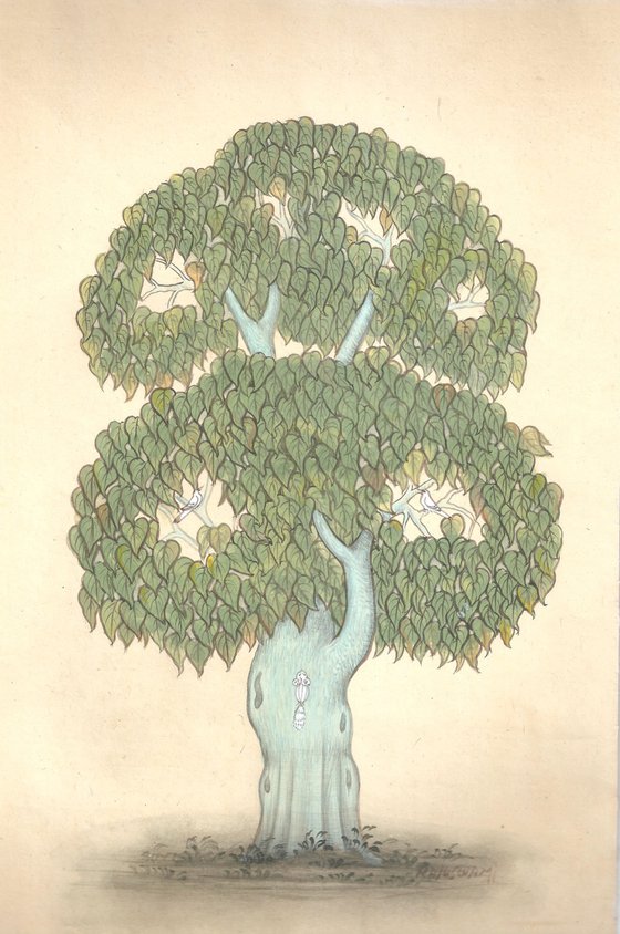 Royal Peepal Tree | Original Miniature Art