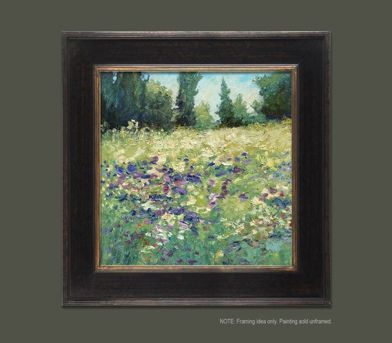 Summer Wildflowers impressionist landscape, Monet style