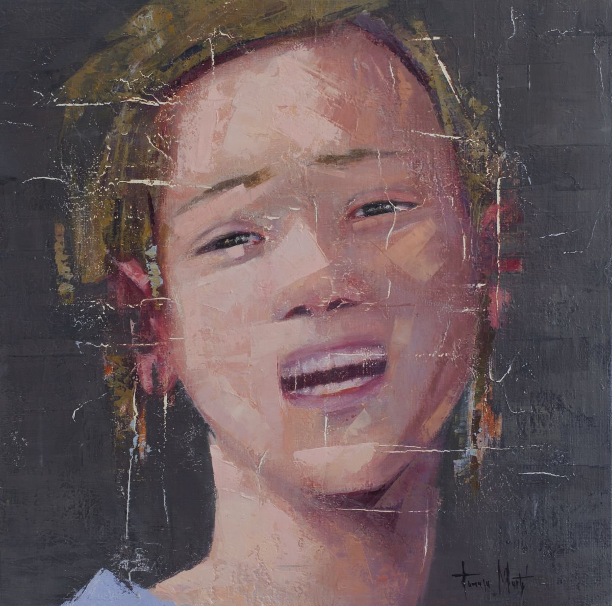 Photorealistic Portrait Oil Painting By Tomasa Martin, 11 X 11", Anonymous Woman Ii, Original Artwork