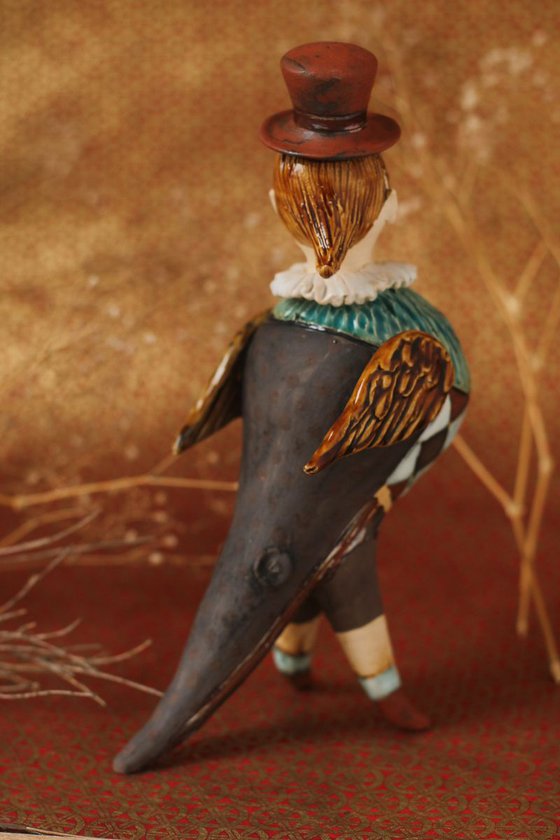 Funny bird III. Ceramic sculpture