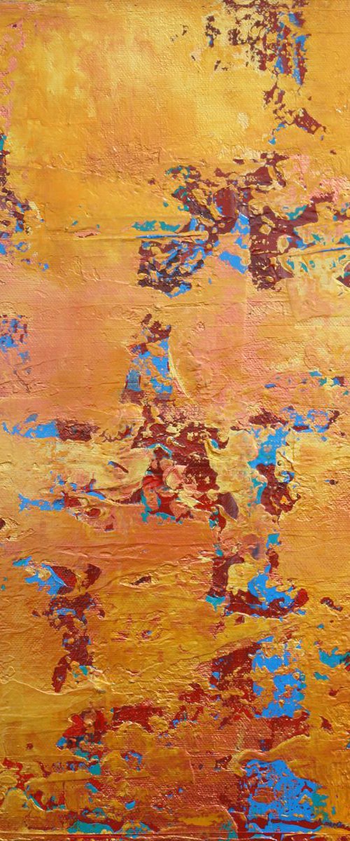 Gold Copper Blue Abstract Concept II by Robert Lynn