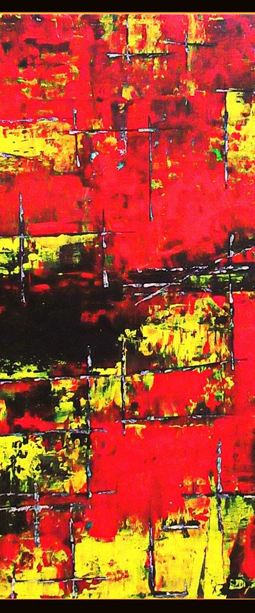 Fire, 100x120, framed by Tomaž Gorjanc - Tomo