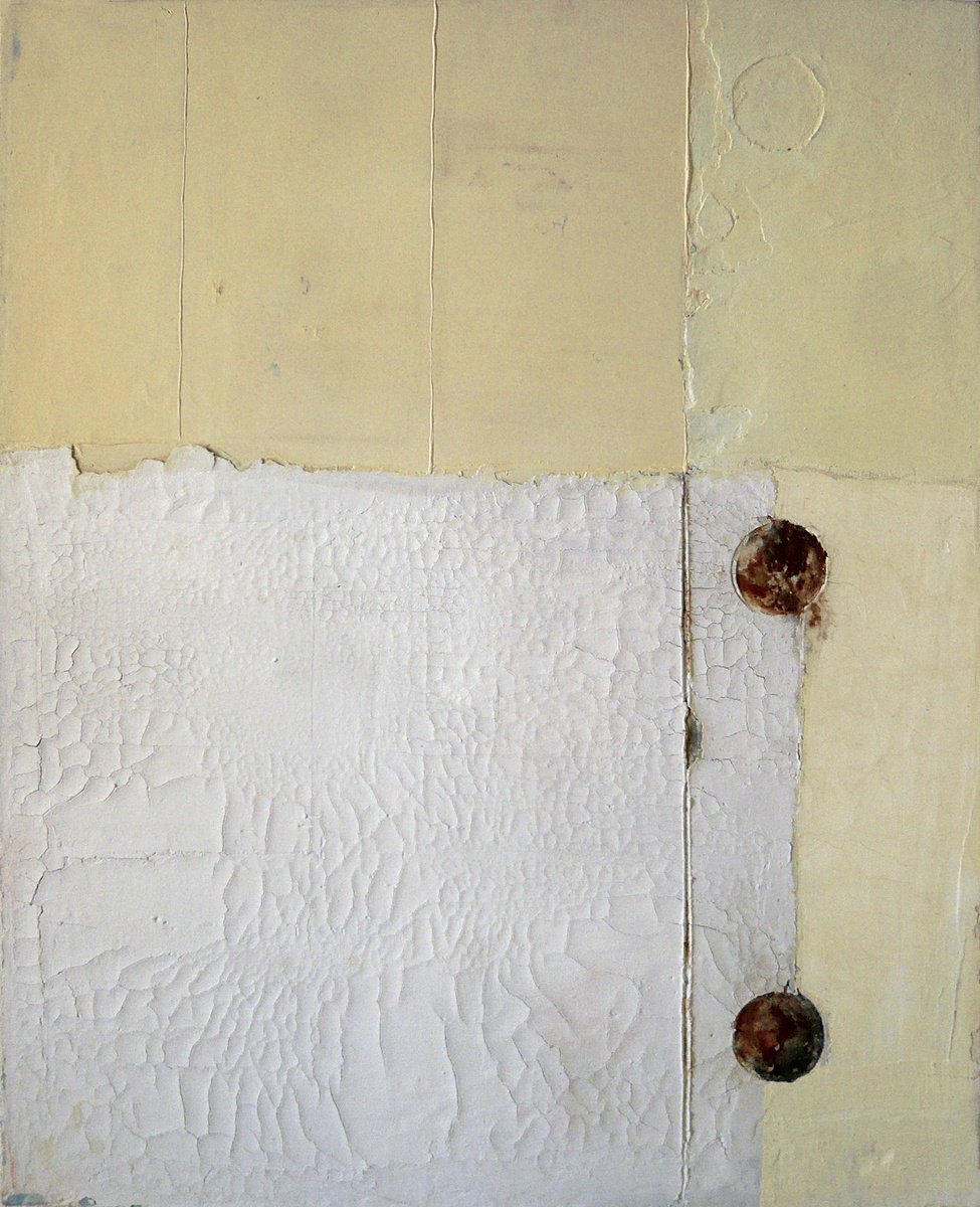 Geometric Abstract Painting By Jaroslaw Broitman, 31 X 39, White Room 2. 2013, Original Artwork