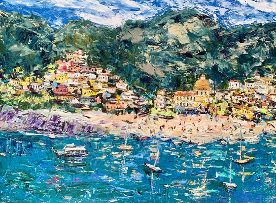 Positano along Amalfi coast