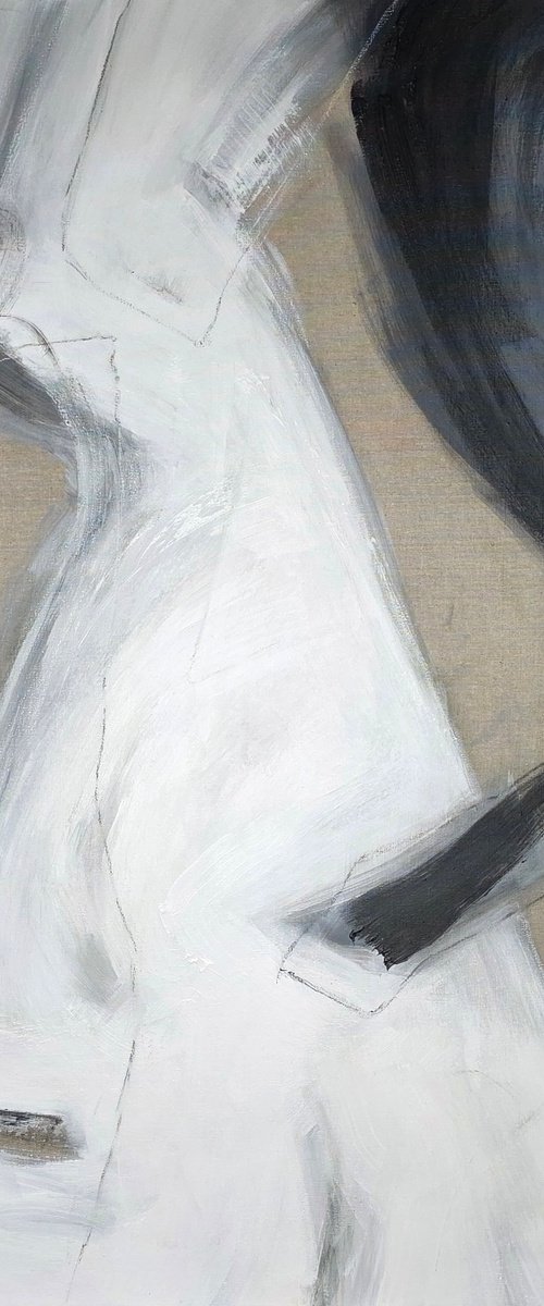 Black and Canvas Dialogue, 90x120cm by Tatyana Kirikova