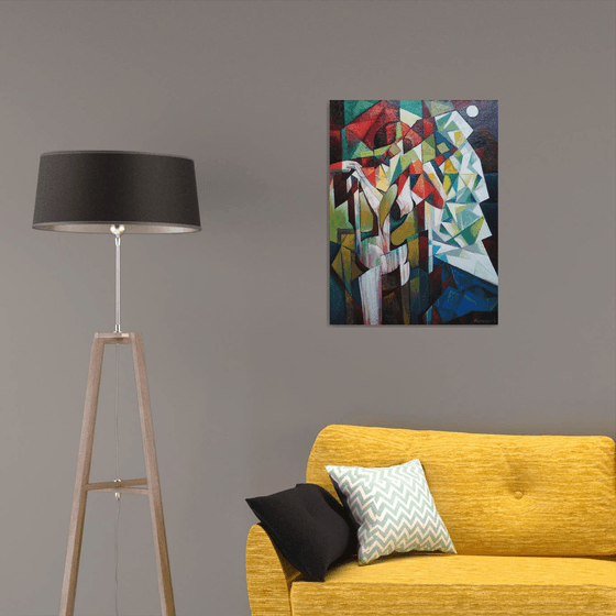At the window (60x80cm,  oil painting, ready to hang)