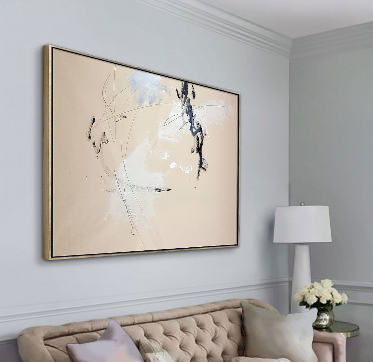 Abstract Oil Painting By Hugh Abernethy, 59 X 35, Slewpie., Original Artwork