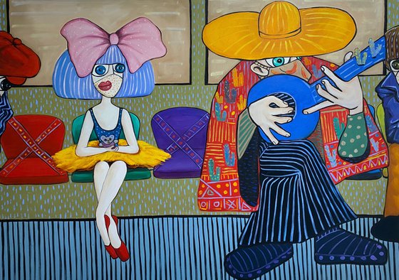 Ballerina and teddy social distancing