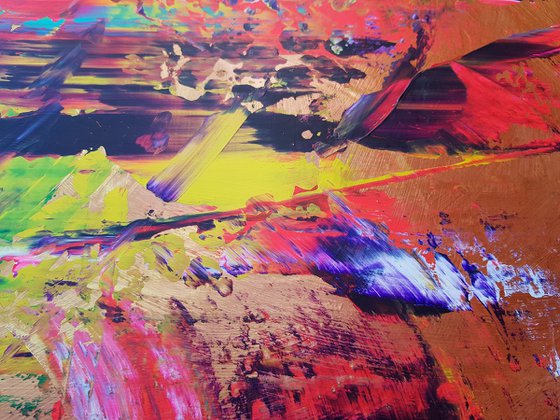 Dancing in the meadow -  colorful palette knife painting