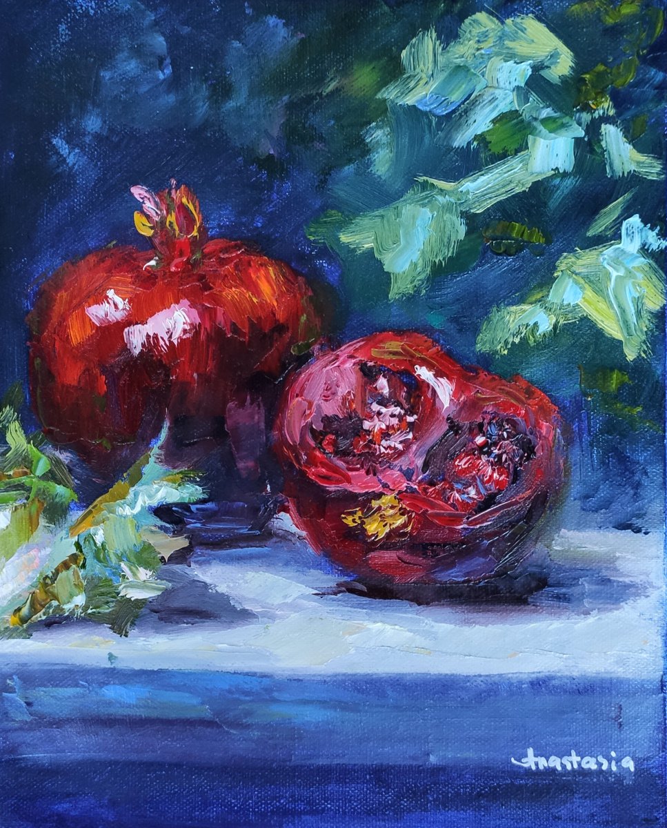 Pomegranate Still Life by Anastasia Art Line