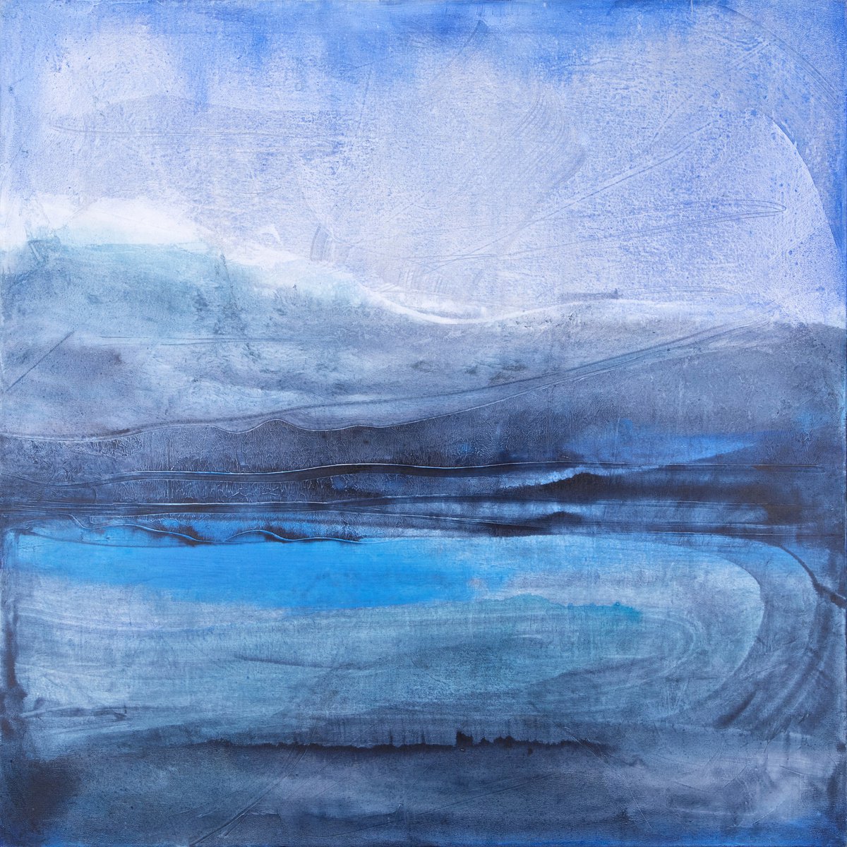 Abstract Acrylic Painting By Rokas Berziunas, 47 X 47", No. 22-14 (120 X 120 Cm ), Original Artwork