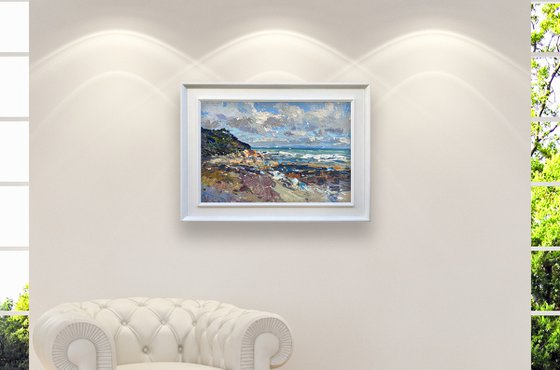 Modern Beach Oil Painting on Canvas