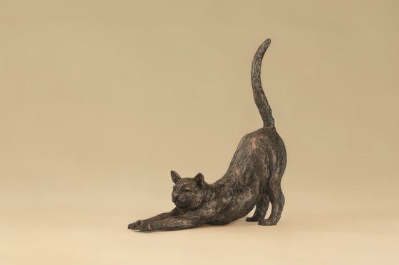 Stretching Cat Bronze
