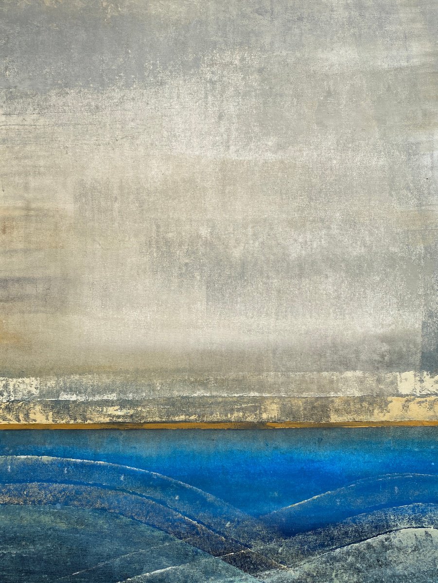 Abstract Acrylic Painting By Madhav Singh, 39 X 51", Lagoon, Original Artwork