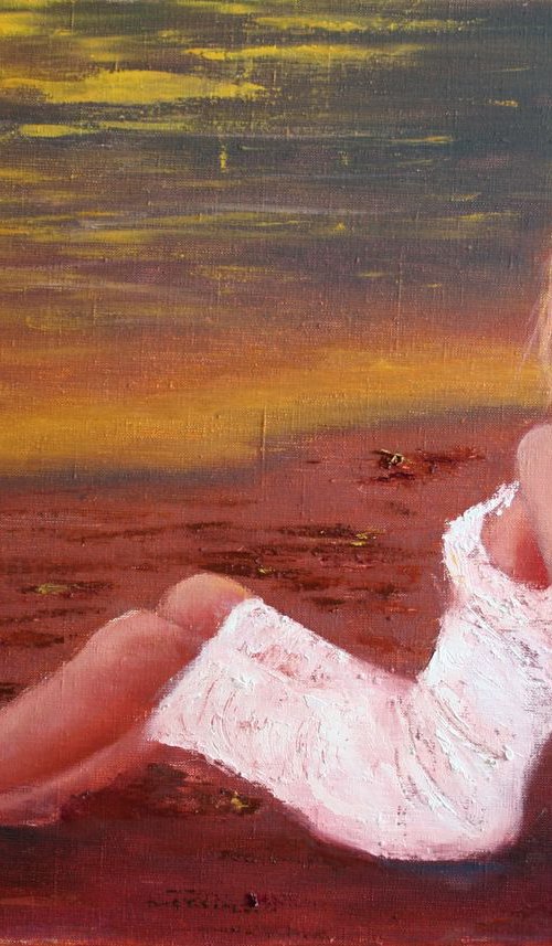 HOT Sunday... Beach... / ORIGINAL PAINTING by Salana Art / Svetlana Samovarova