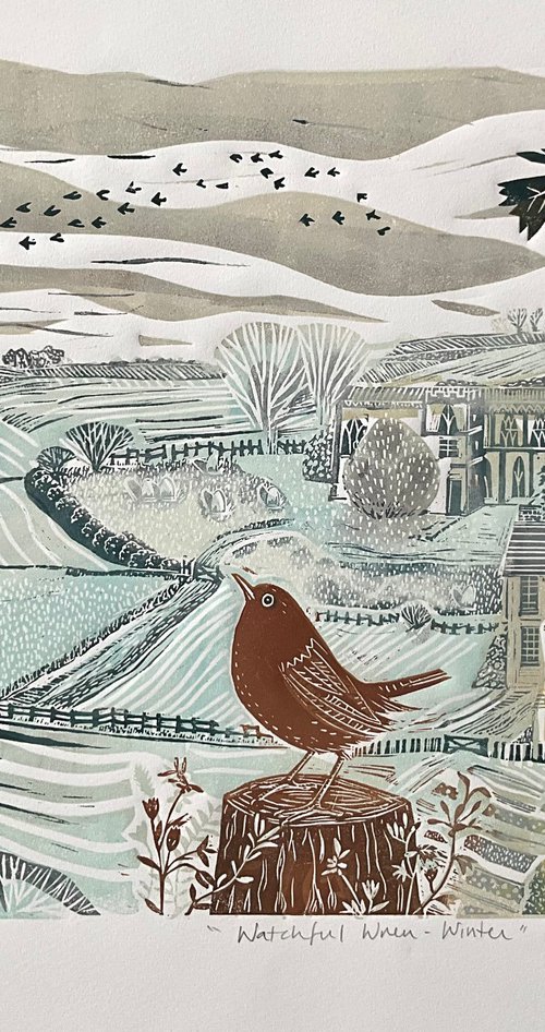 Watchful Wren (Winter) by Alison  Headley