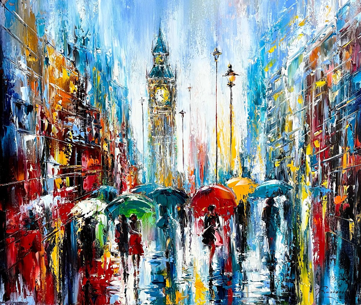 Happy Rain By Olena Romanenko, 24 X 20, Artwork For Sale On Artfinder