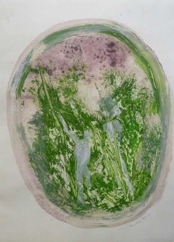 Green Mood 13, acrylic on paper 29x41 cm